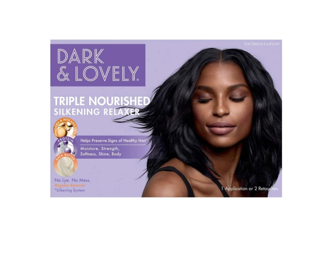 Dark and Lovely Triple Nourished Hair Relaxer, Regular Strength