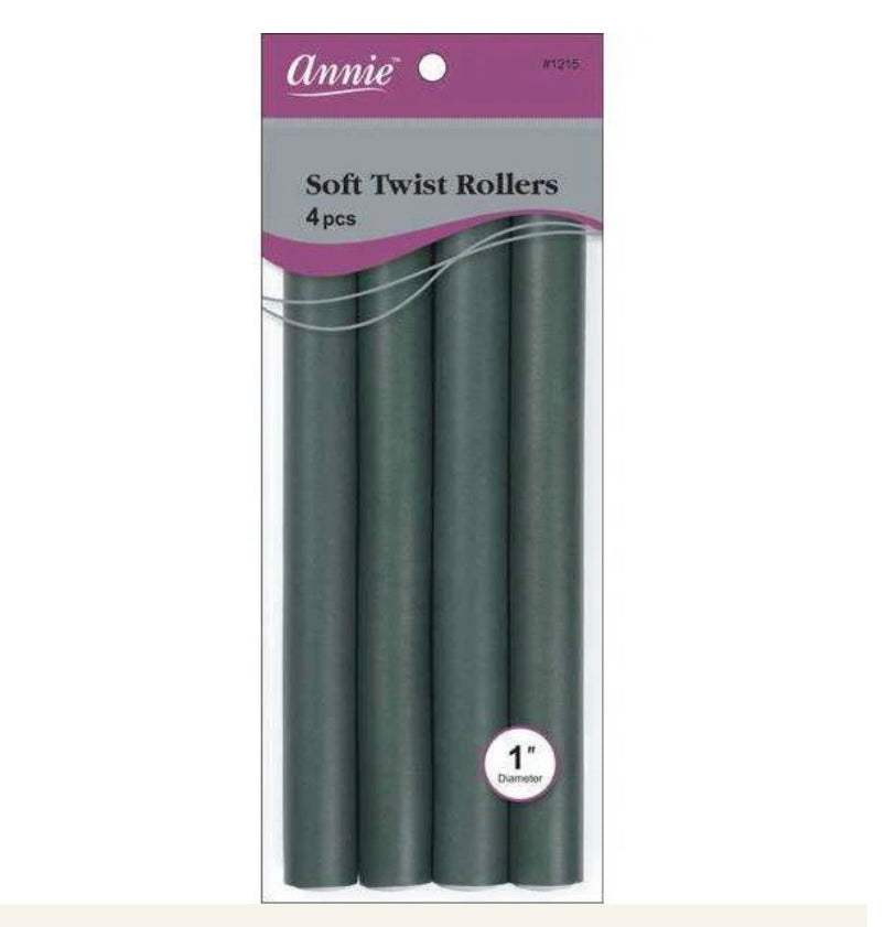 Annie Soft Twist Rollers 1" XL Dark Green (4pcs)