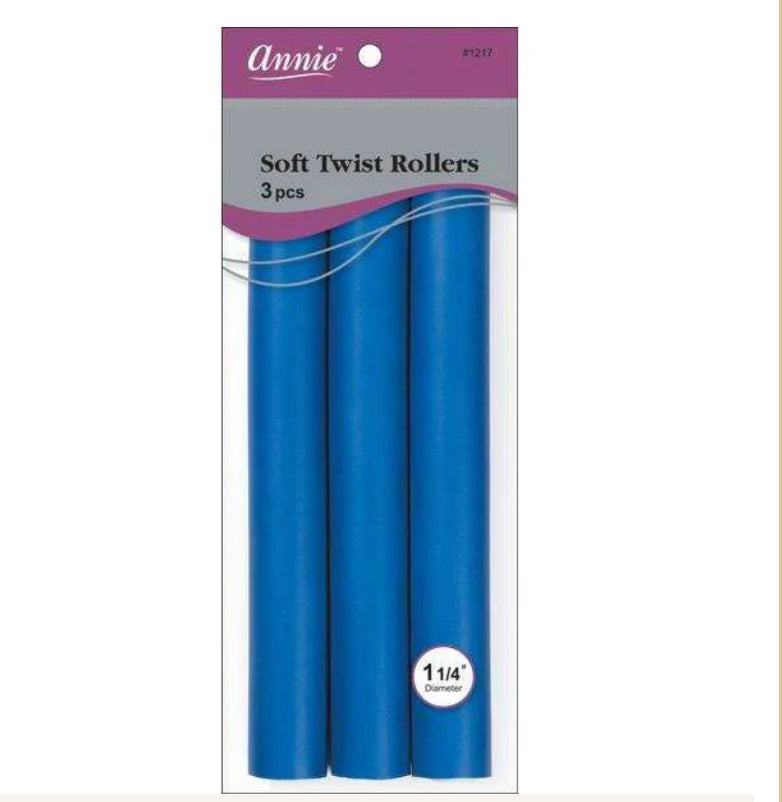 Annie Soft Twist Rollers 1 1/4" XL Blue (3pcs)