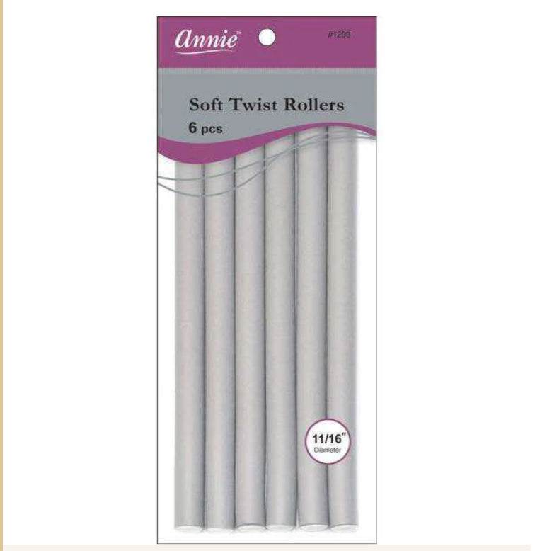 Annie Soft Twist Rollers 11/16" XL Gray (6pcs)