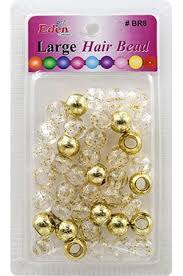 Hair Beads Gold and Clear