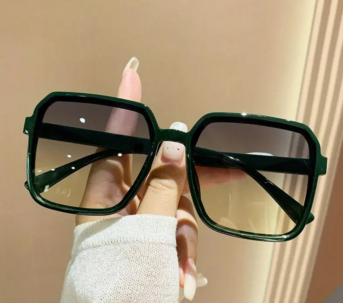 Green Large Square Glasses