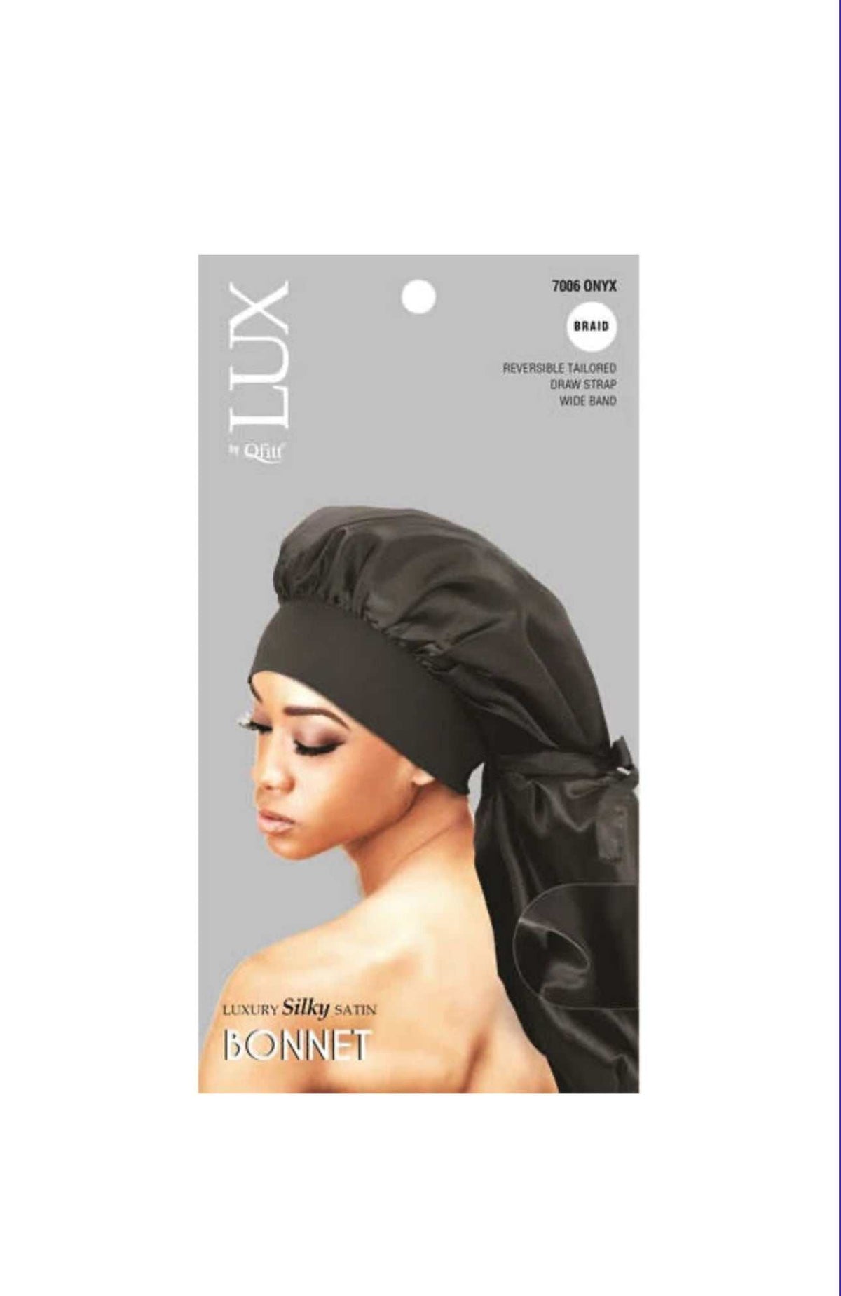 LUX LUXURY SILKY SATIN BONNET - BRAID / ONYX